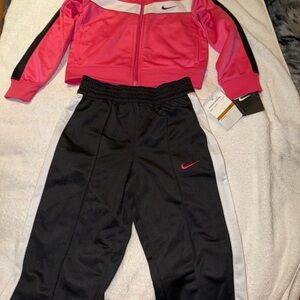 Nike Kids Tracksuit Set - Toddler Pink Jacket and Black Pants